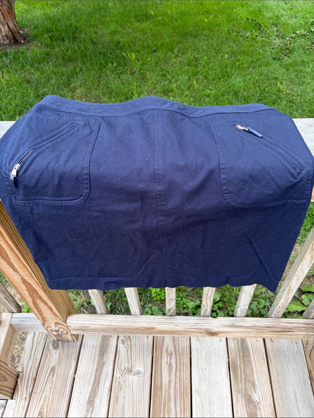 Lauren, Ralph Lauren Navy Casual Zip-Pocket Skirt 16W